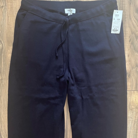 $328 PER SE by CARLISLE Cashmere Blend Knit Jogger Drawstring Pants Ankle Zip M - Picture 11 of 14